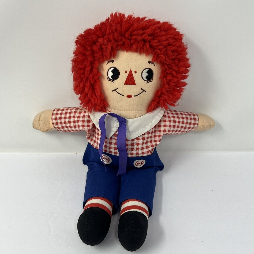 Vintage Raggedy Andy Plush by Applause Stuffed Toy Rag Doll 12"